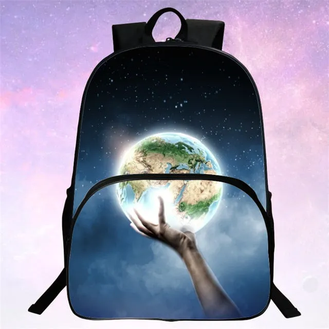 RUNNINGTIGER Children School Bags Galaxy / Universe / Space 24 Colors Printing Backpack For Teeange Girls Boys Star Schoolbags