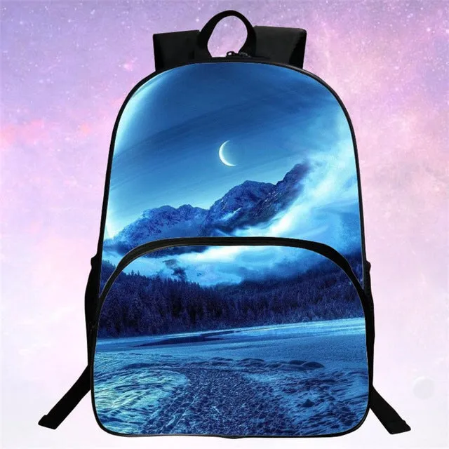 RUNNINGTIGER Children School Bags Galaxy / Universe / Space 24 Colors Printing Backpack For Teeange Girls Boys Star Schoolbags