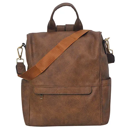 !SALE! Brown Faux Leather NGIL Traveler Backpack