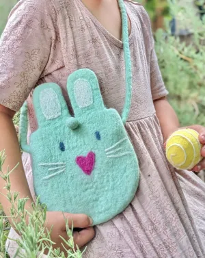 Sale Felt Bunny Easter Hunt Bag, Mint