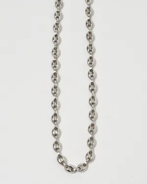 Silver Puffy Anchor Chain Necklace