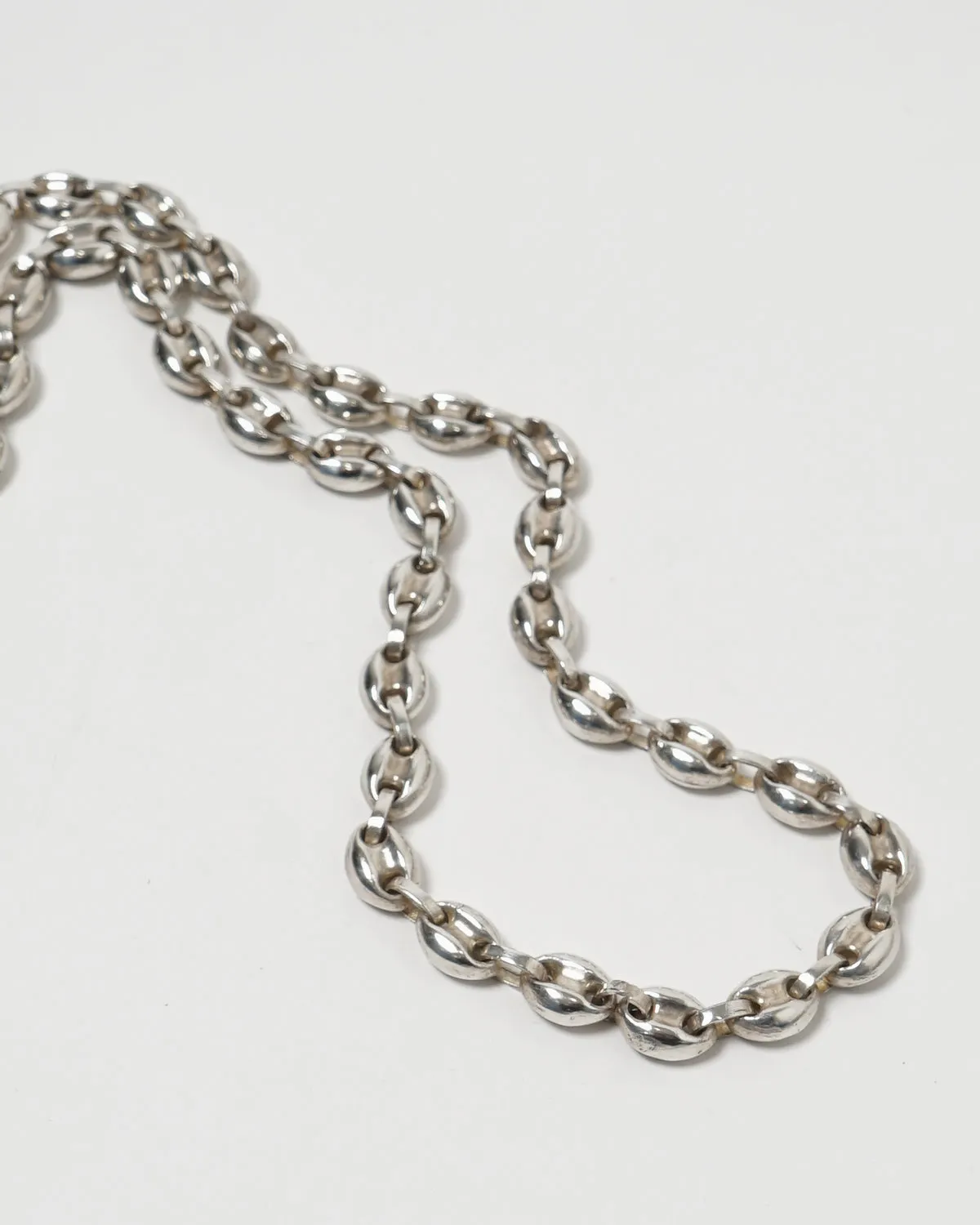 Silver Puffy Anchor Chain Necklace