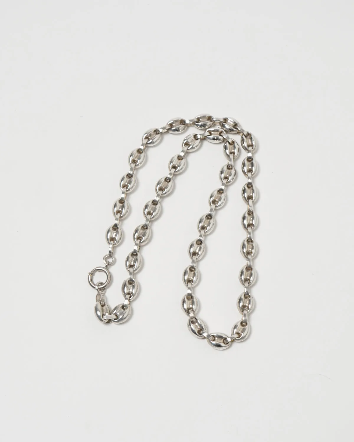 Silver Puffy Anchor Chain Necklace