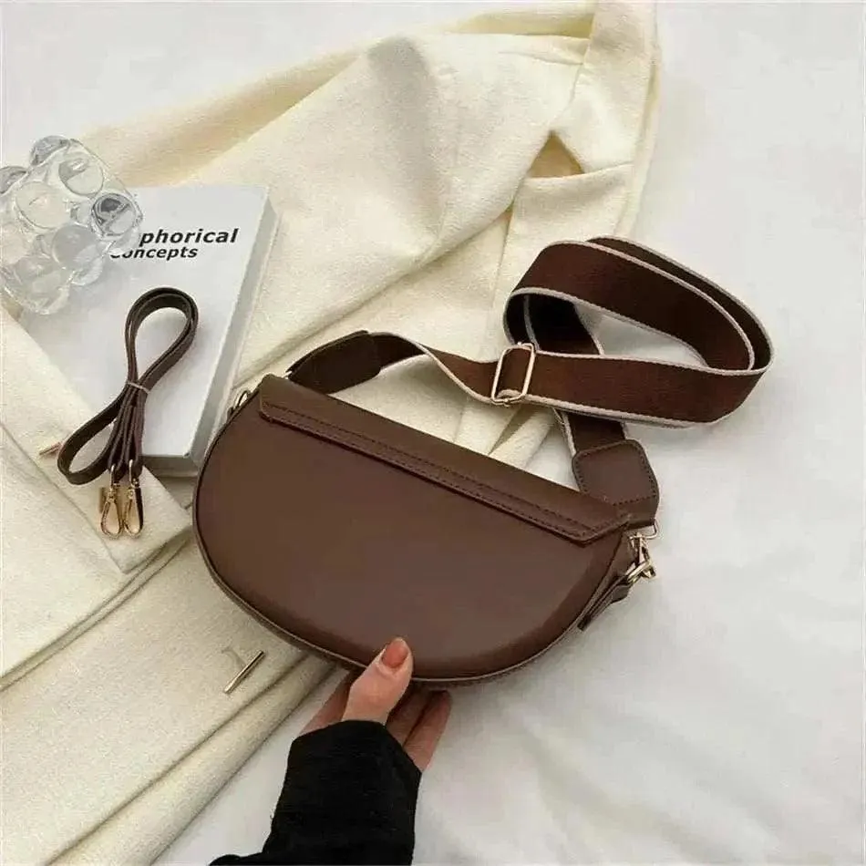 Small Leather Saddle Armpit Bags - Compact, Stylish Design - WSH020