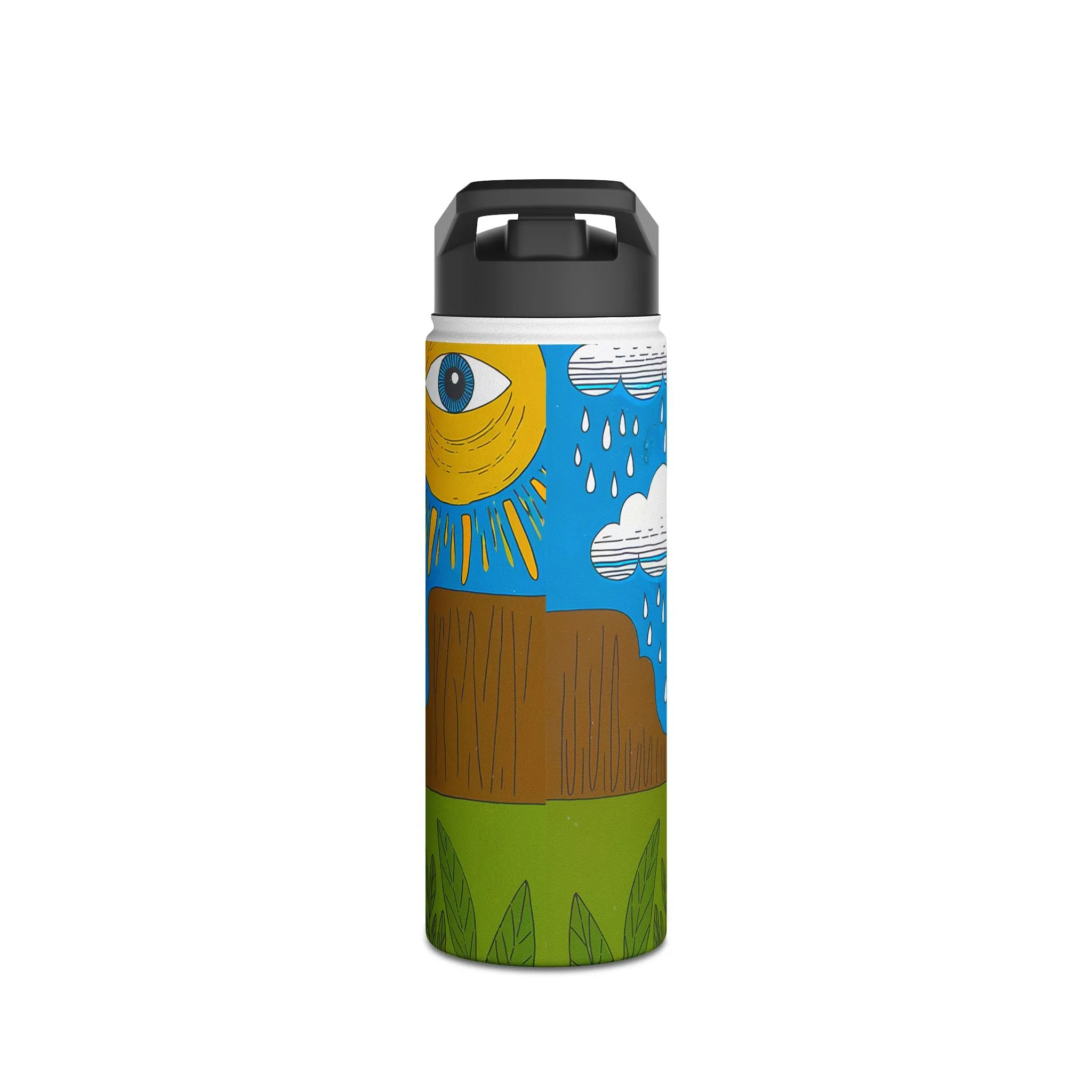 Stainless Steel Water Bottle, Standard Lid - Crying in the Rain