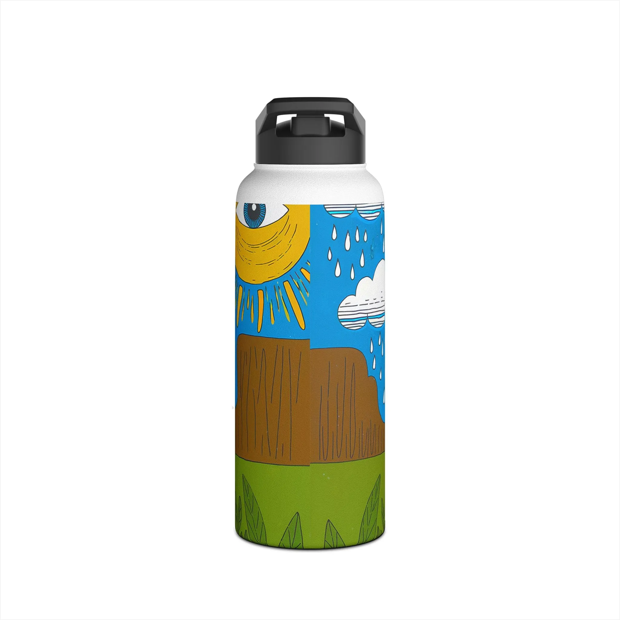 Stainless Steel Water Bottle, Standard Lid - Crying in the Rain