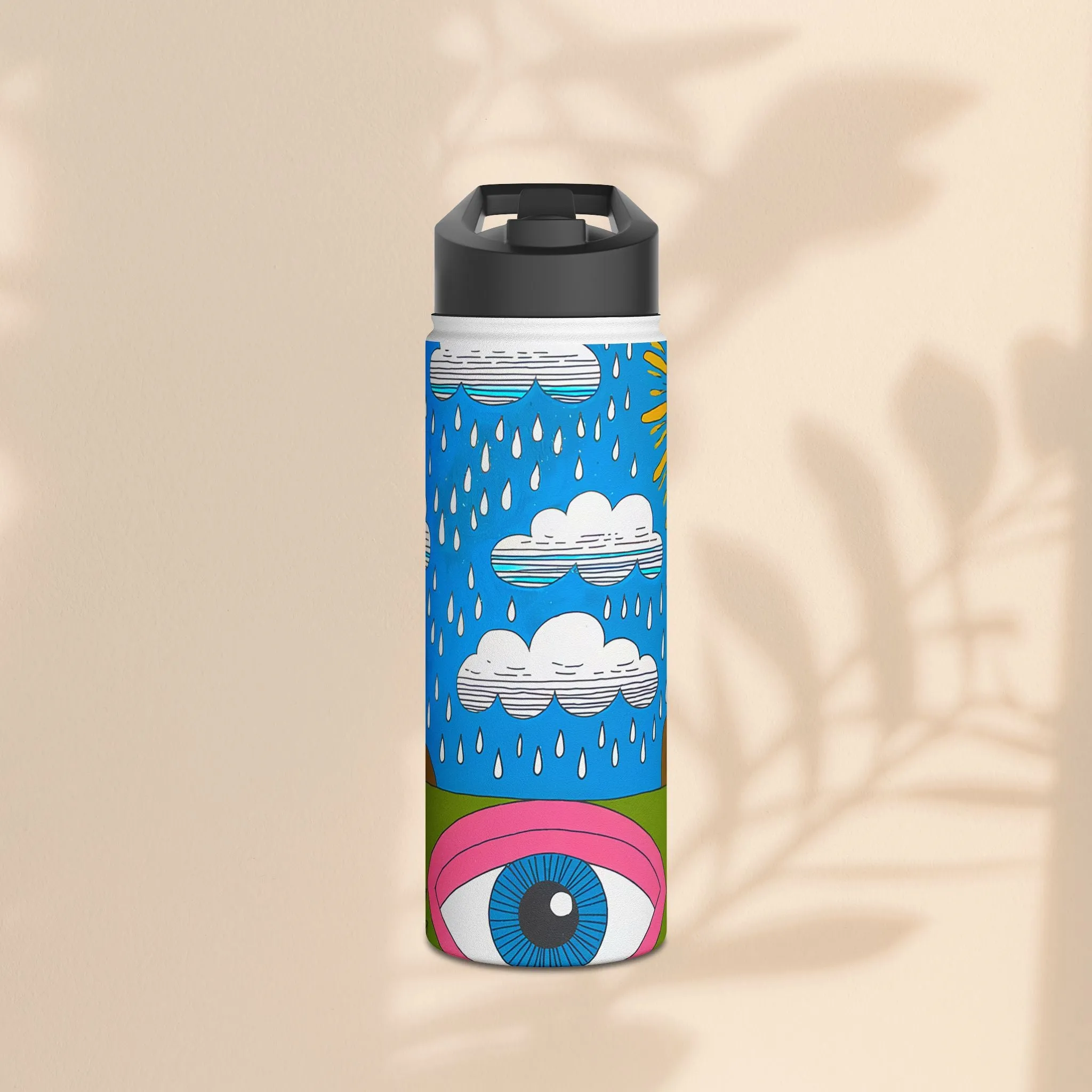 Stainless Steel Water Bottle, Standard Lid - Crying in the Rain