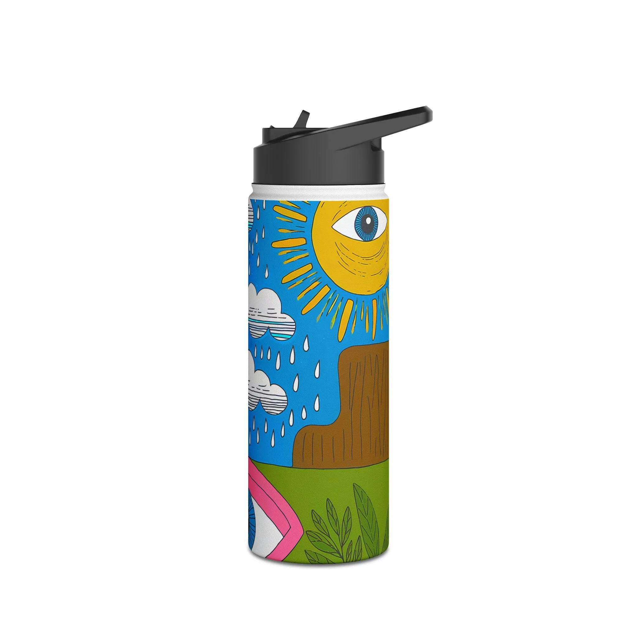 Stainless Steel Water Bottle, Standard Lid - Crying in the Rain