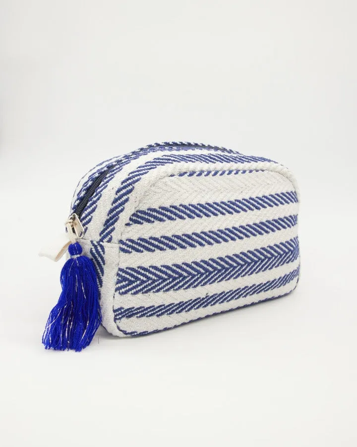 Stella and Gemma Cosmetic Bag - Navy Herringbone