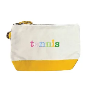 TENNIS MULTI COLOR Embroidered Zip Pouch