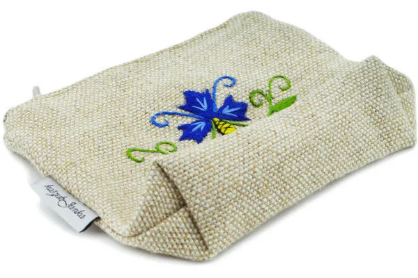 Textile 6" Cosmetic Bag Blue Cornflower Meadow