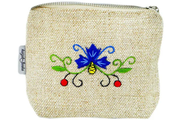 Textile 6" Cosmetic Bag Blue Cornflower Meadow