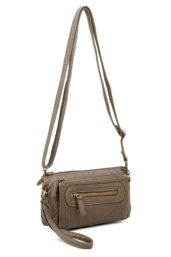 The Anita Three Way Crossbody Wristlet - Dark Grey