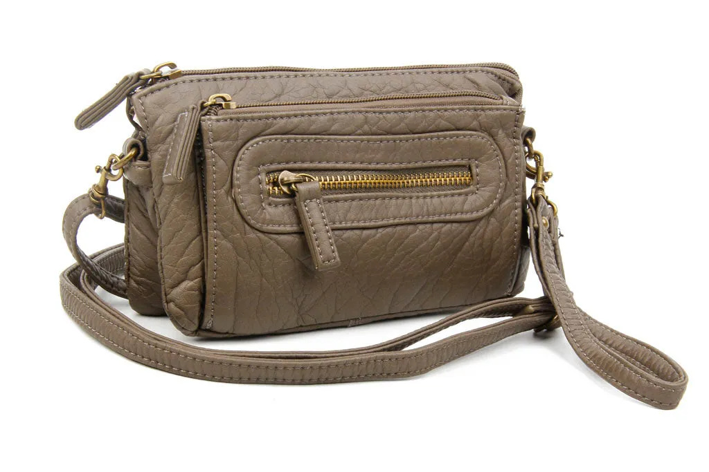 The Anita Three Way Crossbody Wristlet - Dark Grey