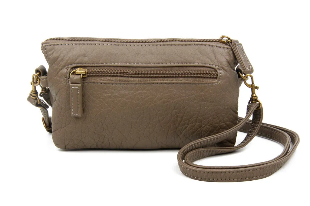 The Anita Three Way Crossbody Wristlet - Dark Grey