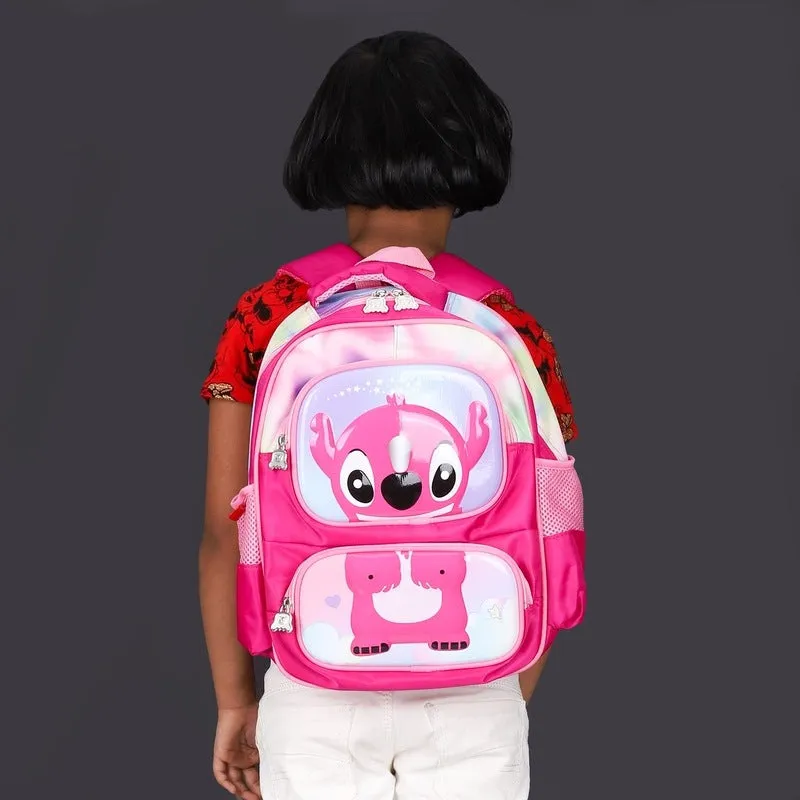 THE CLOWNFISH Little Champ Polyester 13.6L Kids Backpack - Durable, Lightweight | 3-5 years | Light Pink