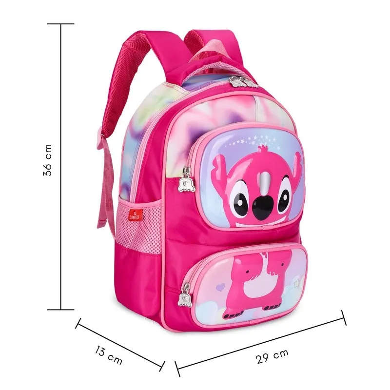 THE CLOWNFISH Little Champ Polyester 13.6L Kids Backpack - Durable, Lightweight | 3-5 years | Light Pink