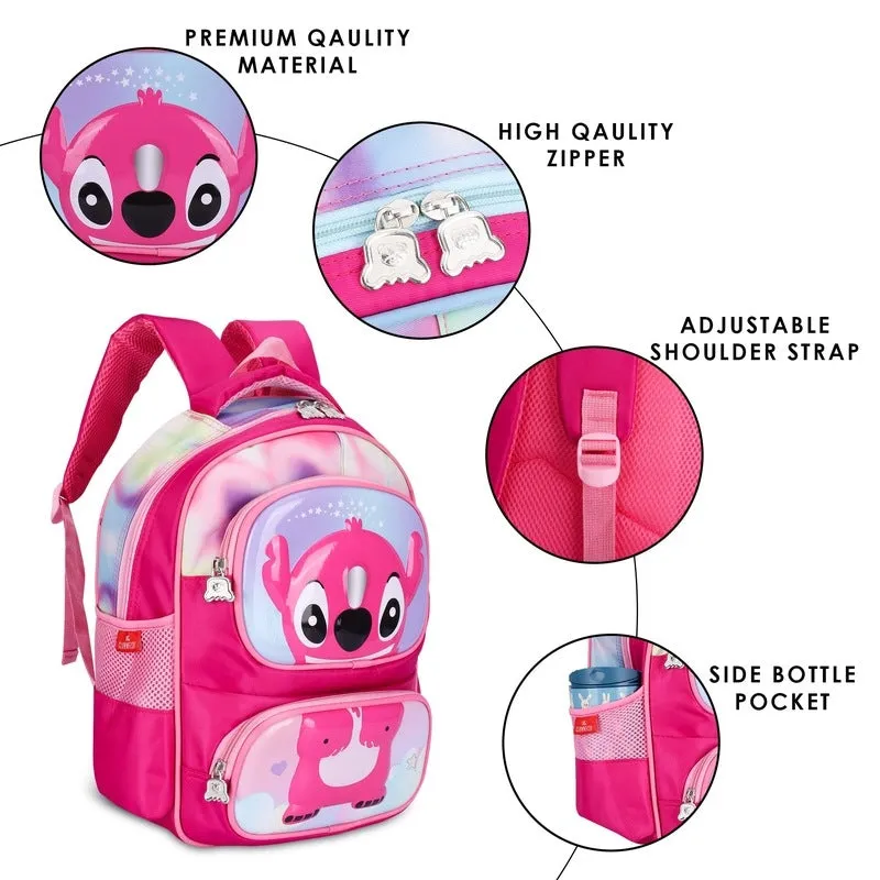 THE CLOWNFISH Little Champ Polyester 13.6L Kids Backpack - Durable, Lightweight | 3-5 years | Light Pink