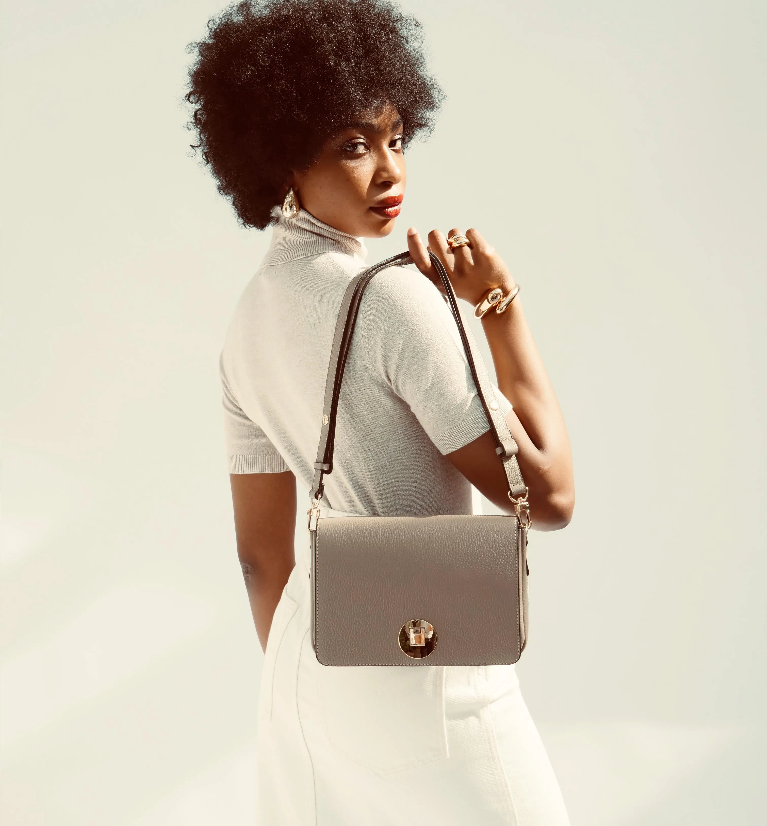 The Newbury Maxi Mushroom Leather Bag