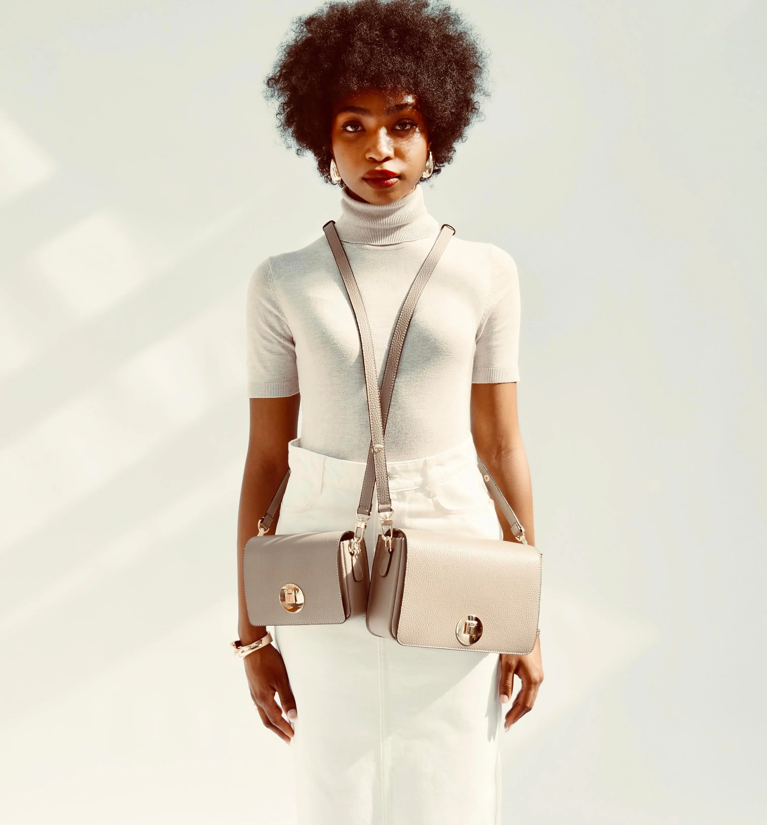 The Newbury Maxi Mushroom Leather Bag