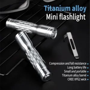 Titanium alloy flashlight strong light powerful long-range super bright searchlight camping hunting outdoor flashlight