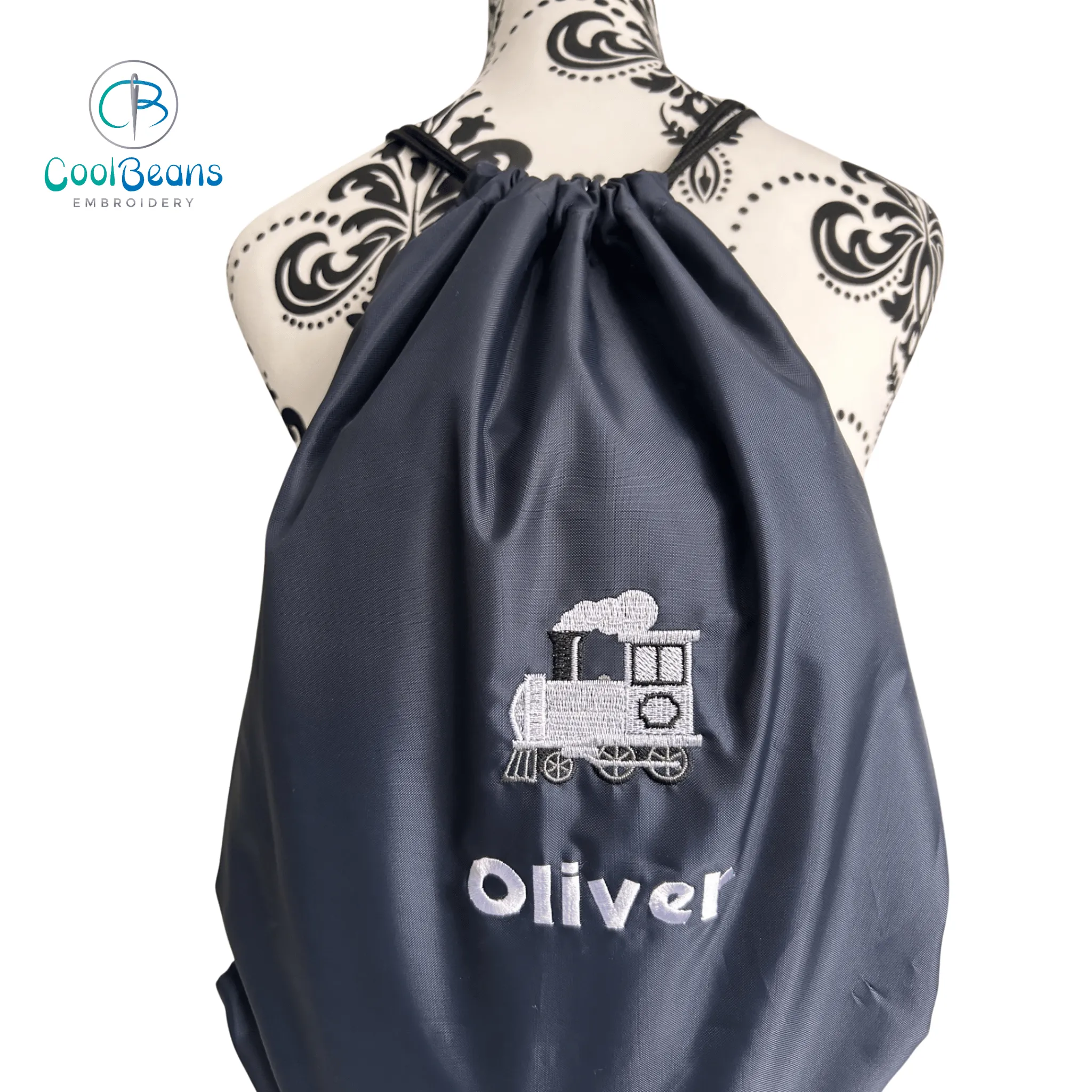 Train Drawstring Gym Bag - Personalised