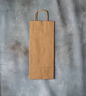 Twisted Handle Kraft Bottle Bag - Brown 160x80x390mm