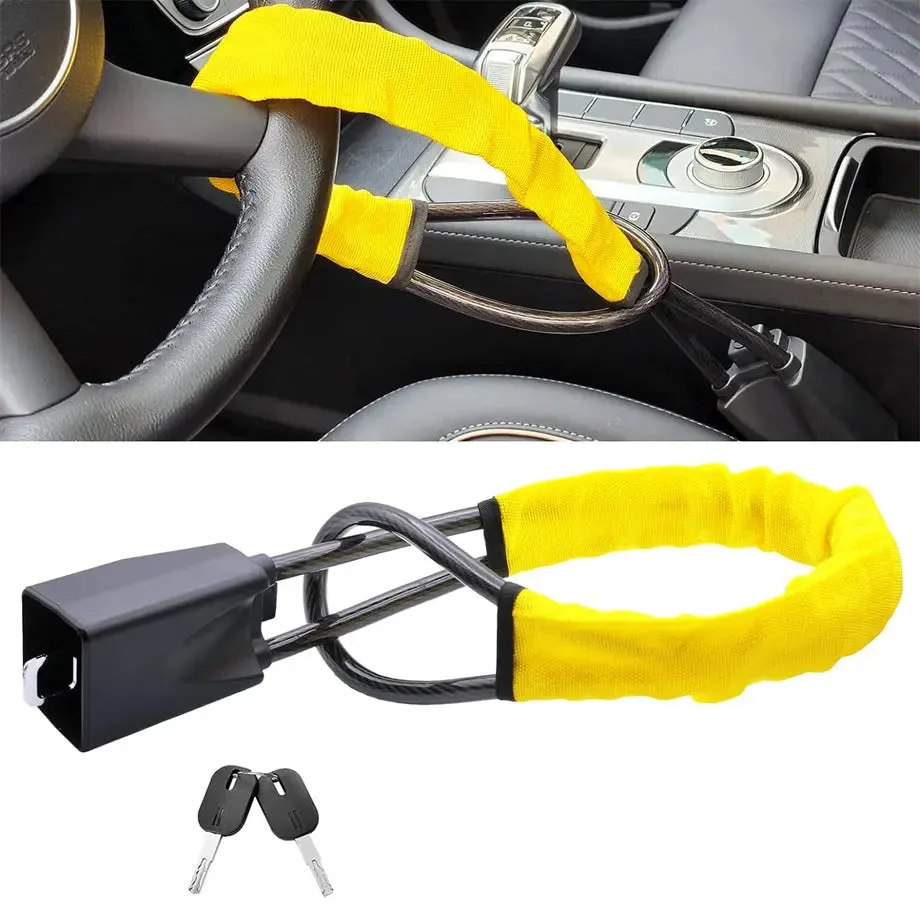 Universal Anti-Theft Wire Rope Steering Wheel Lock Device