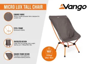 Vango Micro Lux TALL Chair Excalibur