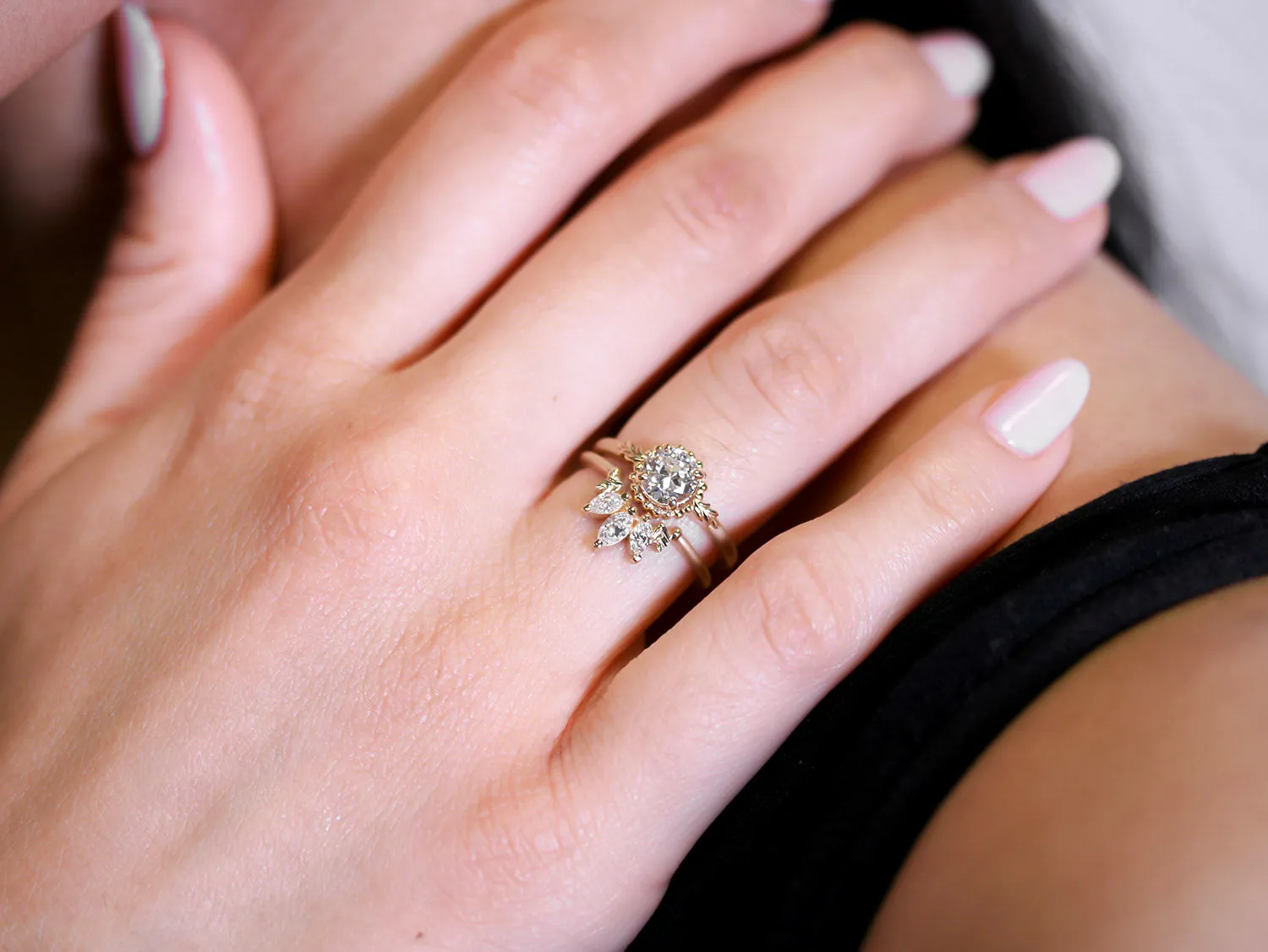 Vintage-Inspired Diamond "Wood Nymph Faye" Engagement Ring