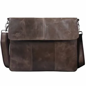 Vintage Leather Shoulder Bag Brown Leather Laptop Bag Retro