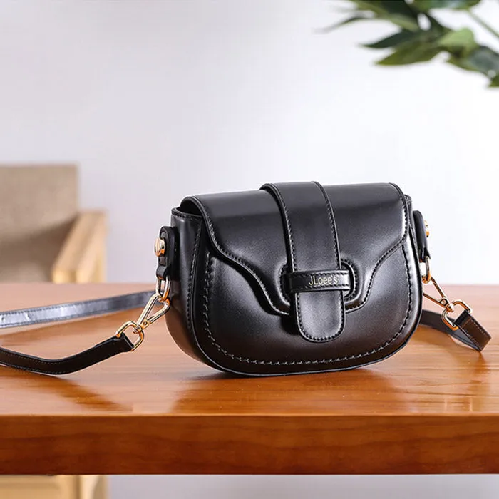 Vintage Leather Womens Small Crossbody Bags Saddle Bag for Women