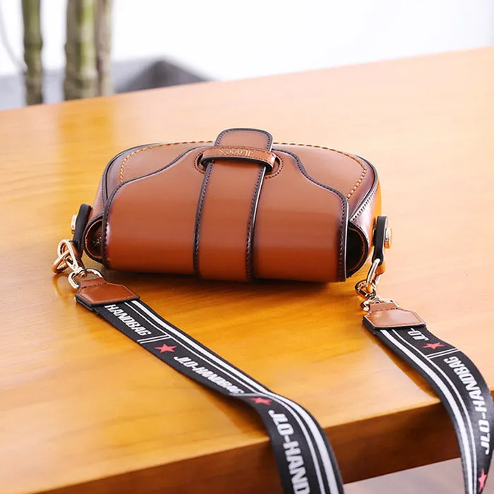 Vintage Leather Womens Small Crossbody Bags Saddle Bag for Women