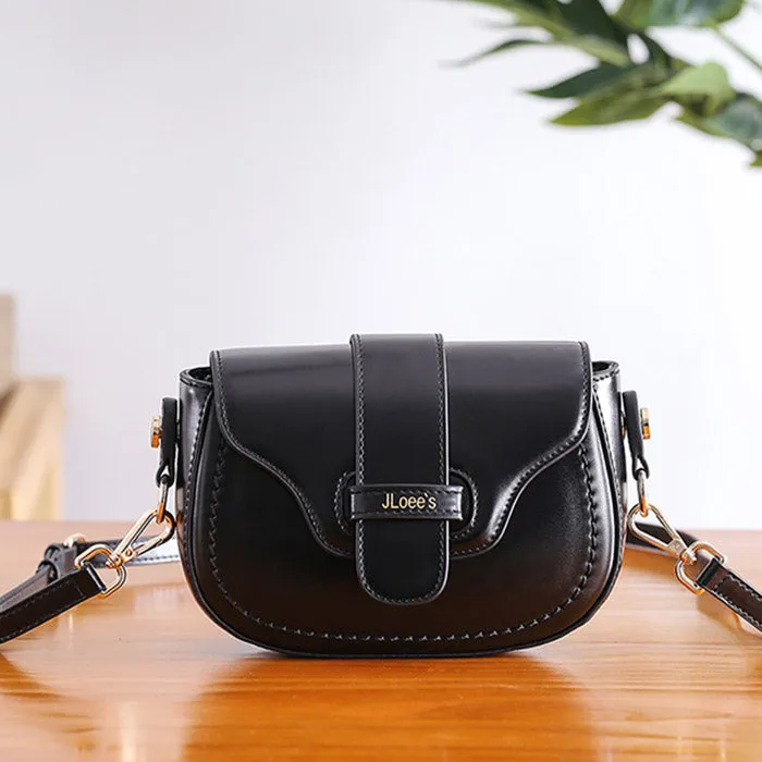 Vintage Leather Womens Small Crossbody Bags Saddle Bag for Women