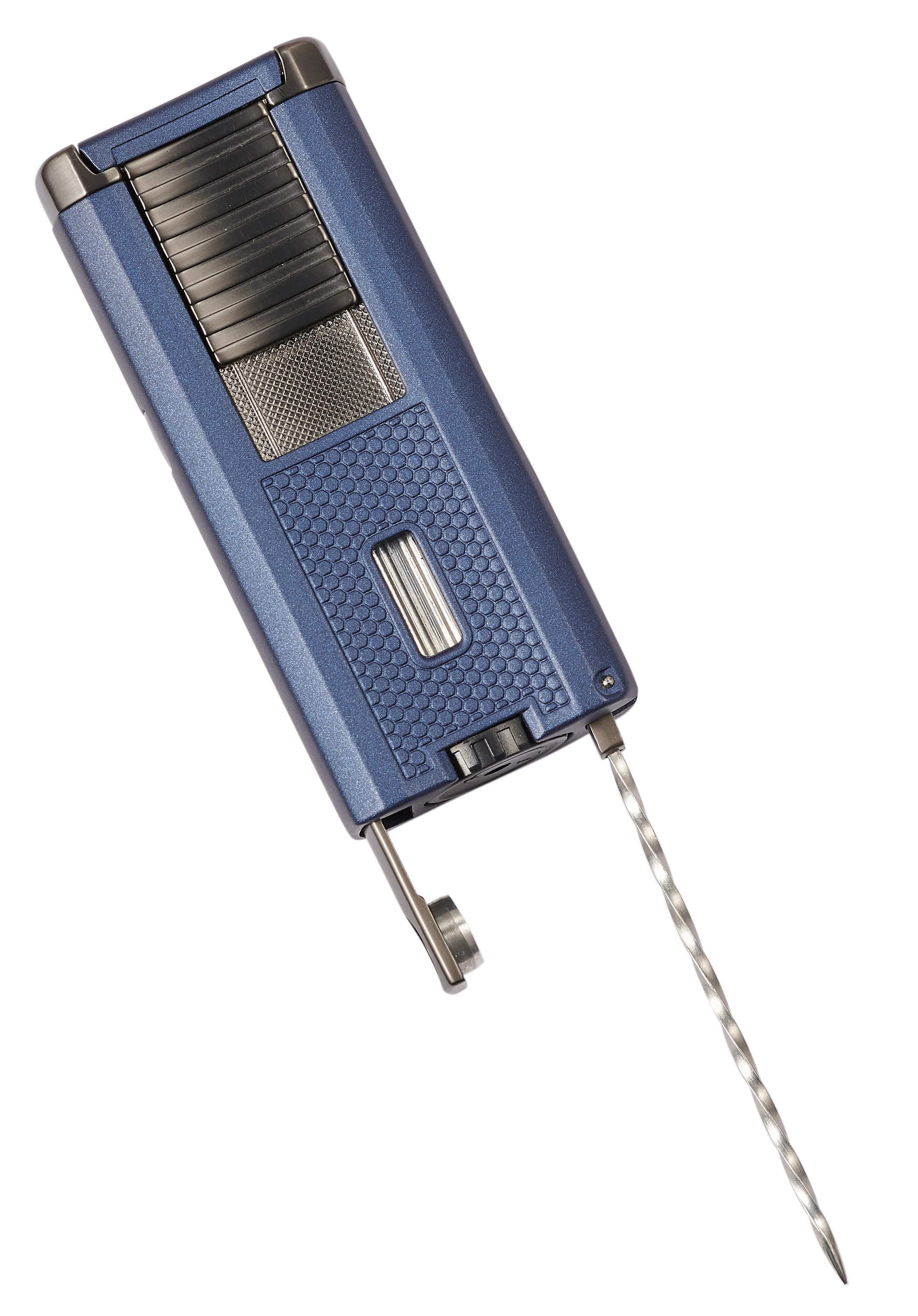 Visol Striker Triple Torch Flame Lighter with Cigar Poker - Blue