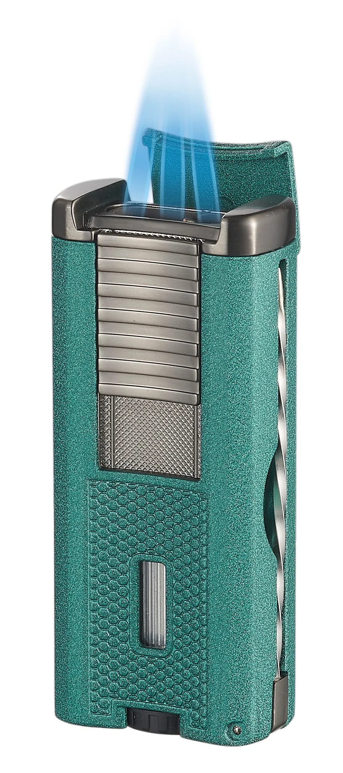 Visol Striker Triple Torch Flame Lighter with Cigar Poker - Green