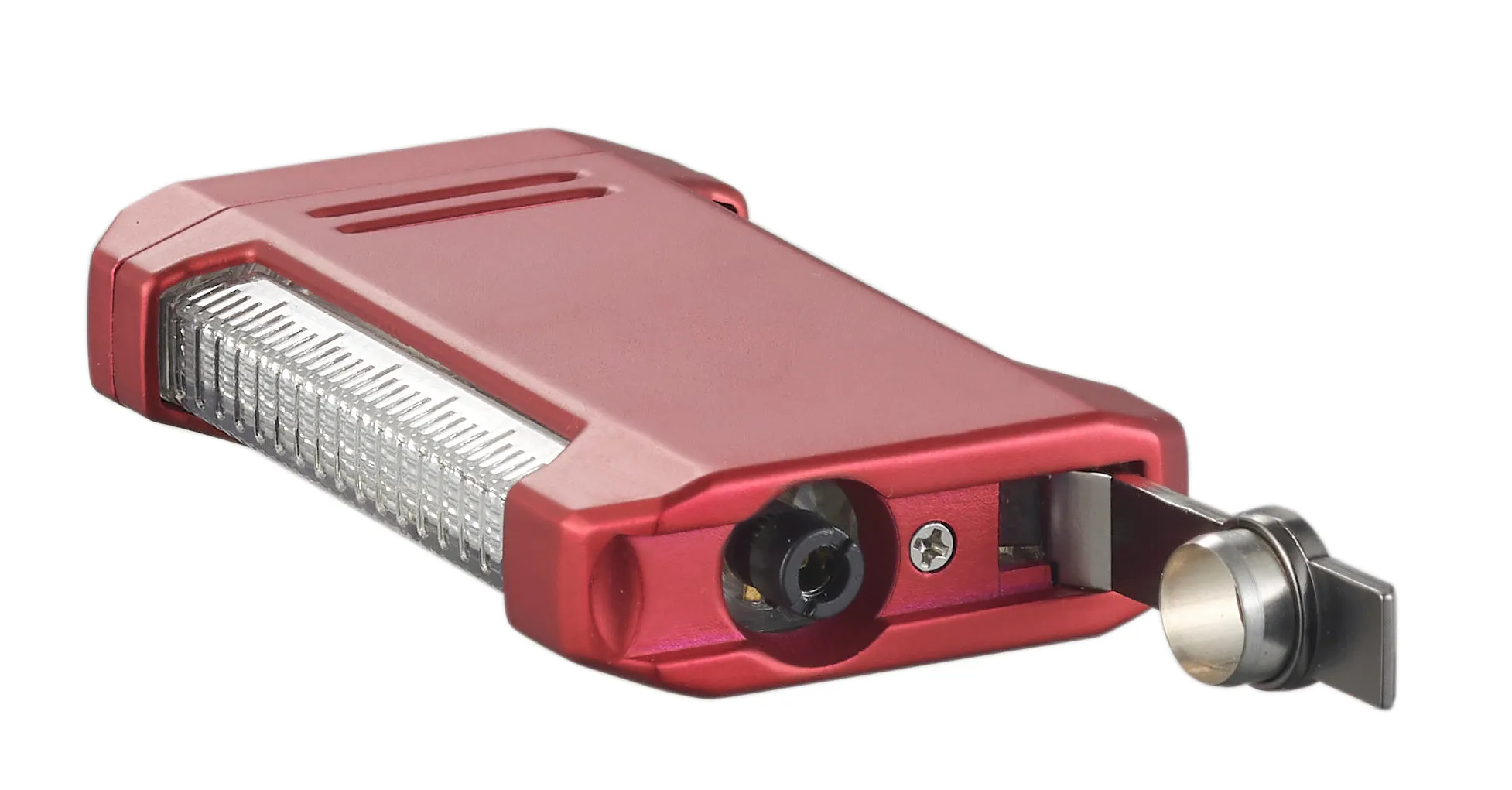 Visol Vinson Flat Torch Flame Lighter with Cigar Punch - Red