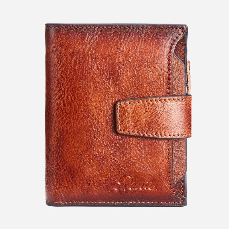 Wallet For Men Multiple Compartment Cowhide Leather RFID Card Holder