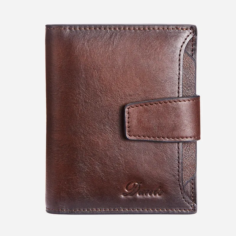 Wallet For Men Multiple Compartment Cowhide Leather RFID Card Holder