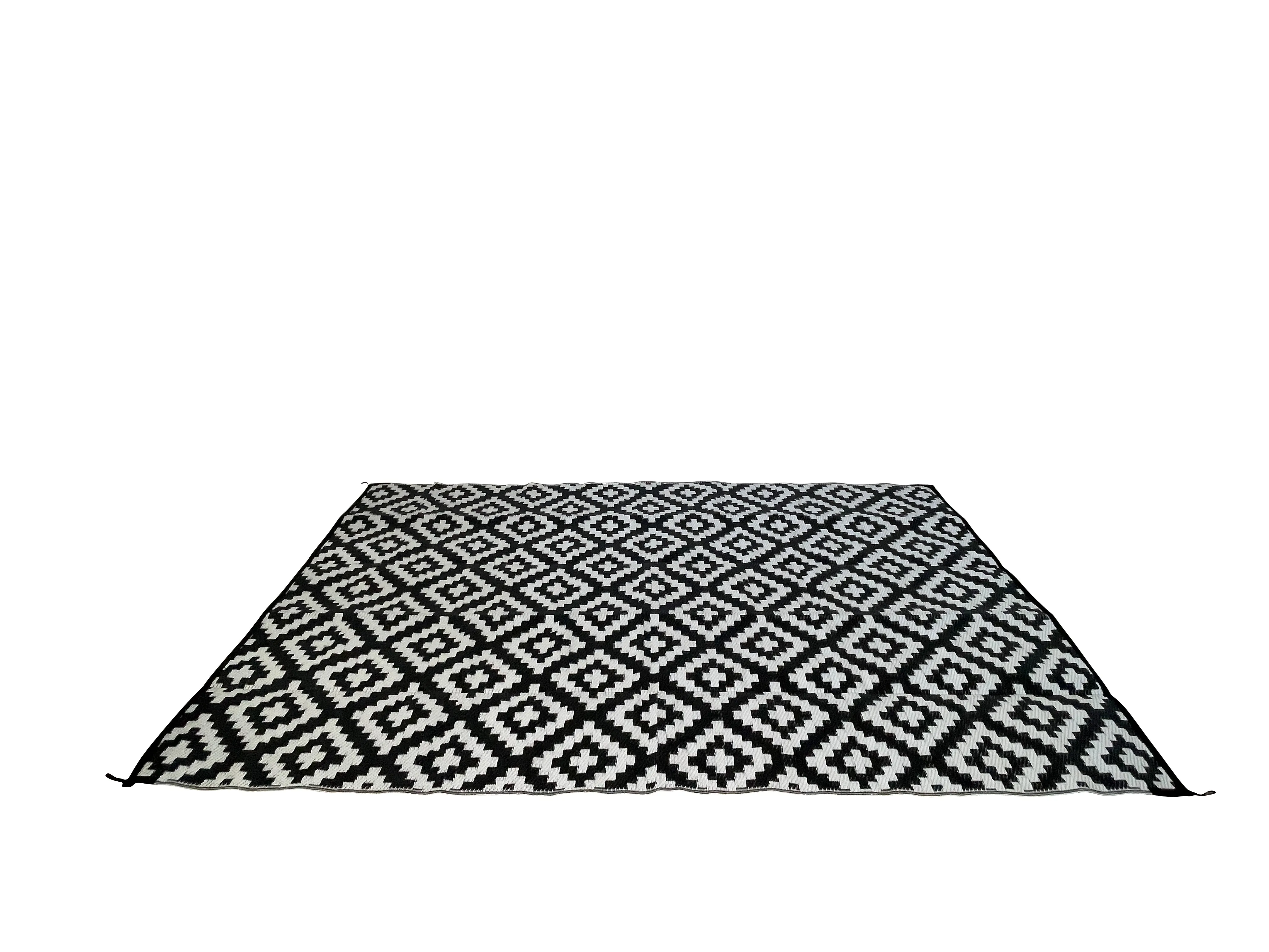 Waterproof Outdoor Camping Rug  - Reversible, Black and White