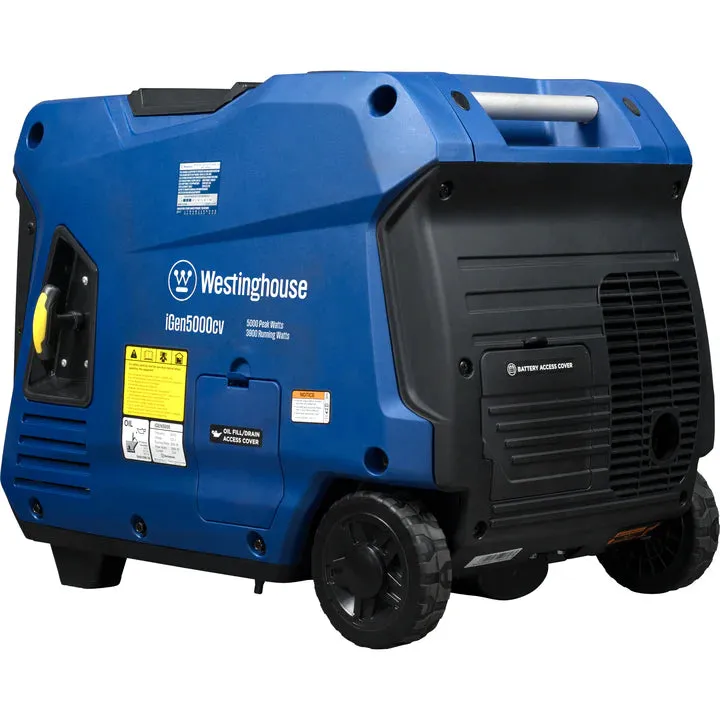 Westinghouse iGen5000cv 3900W/5000W Generator Gas Inverter 30 Amp with CO Sensor New