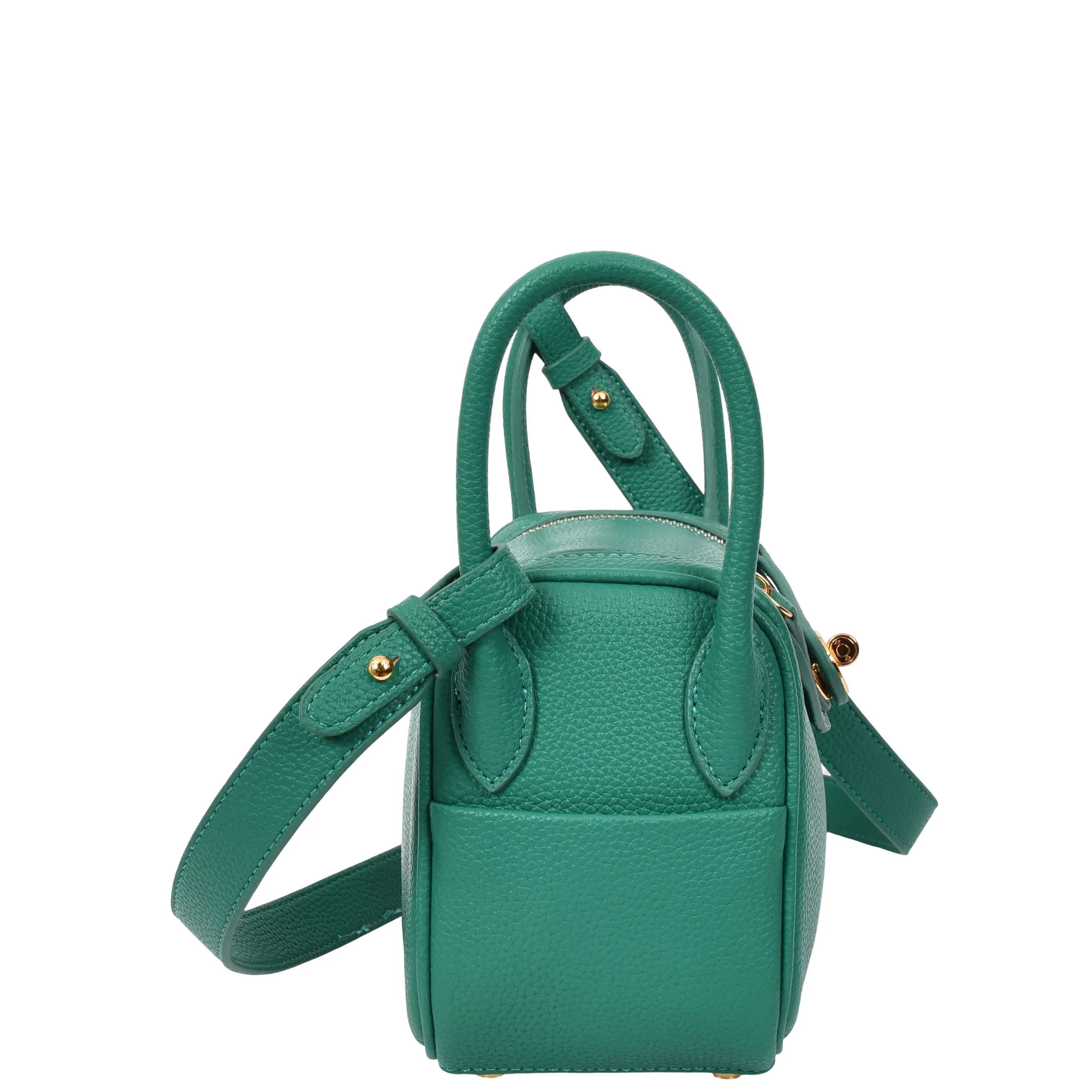 Womens Faux Leather Mini Shoulder Bag Celeste Green