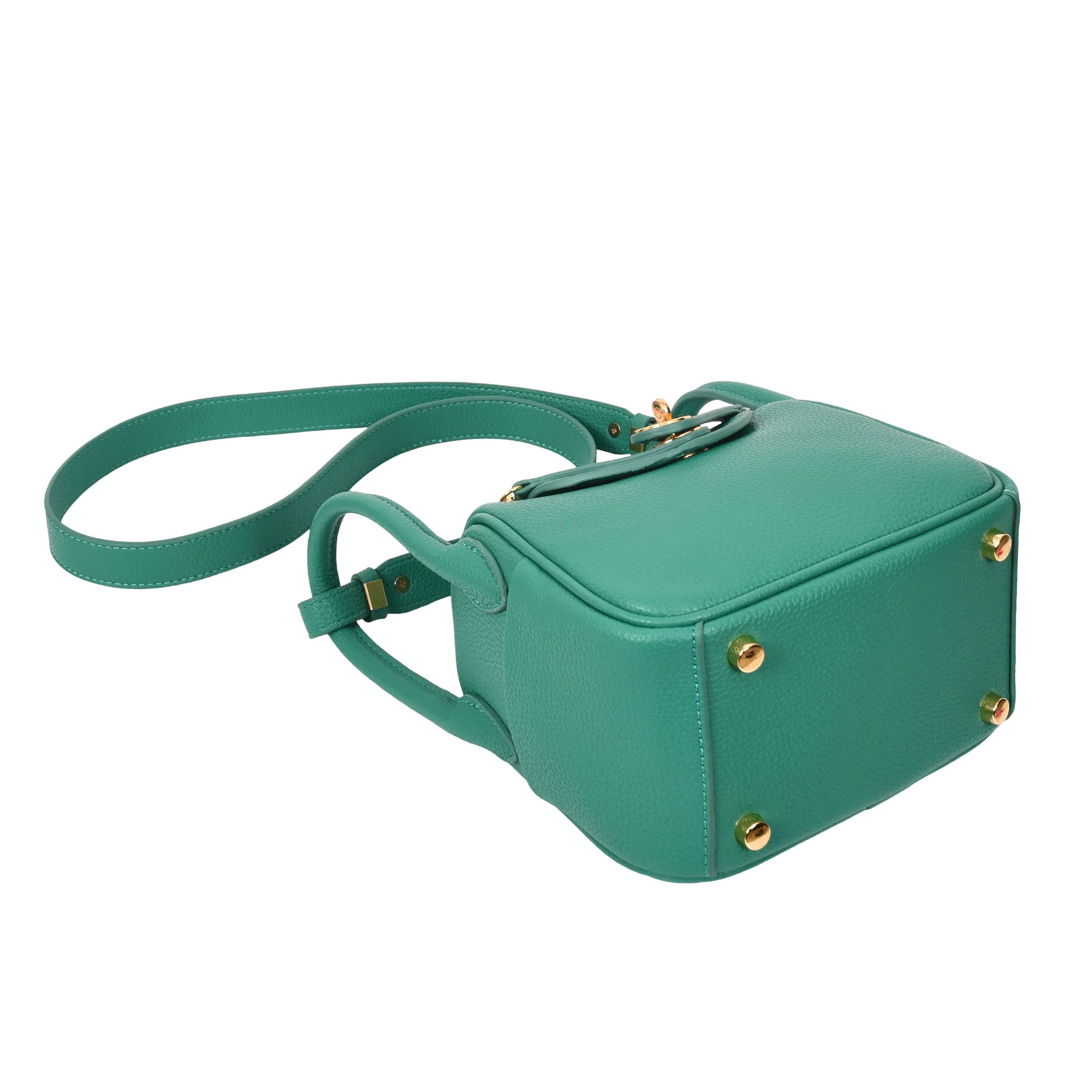 Womens Faux Leather Mini Shoulder Bag Celeste Green